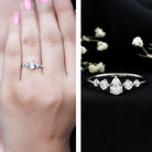 Rosec Jewels-Graduated Style Pear and Round Lab Grown Diamond Engagement Ring