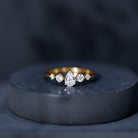 Rosec Jewels-Graduated Style Pear and Round Lab Grown Diamond Engagement Ring
