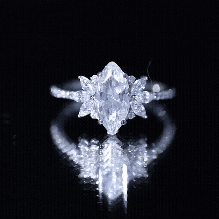 IGI Certified Marquise Cut Lab Created Diamond 2 Carat Engagement Ring for Women Lab - ( E-VS1 ) - Rosec Jewels