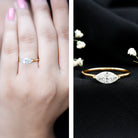 Marquise Cut 1 Carat Lab Grown Diamond East West Ring with IGI Certificate Lab - ( E-VS1 ) - Rosec Jewels