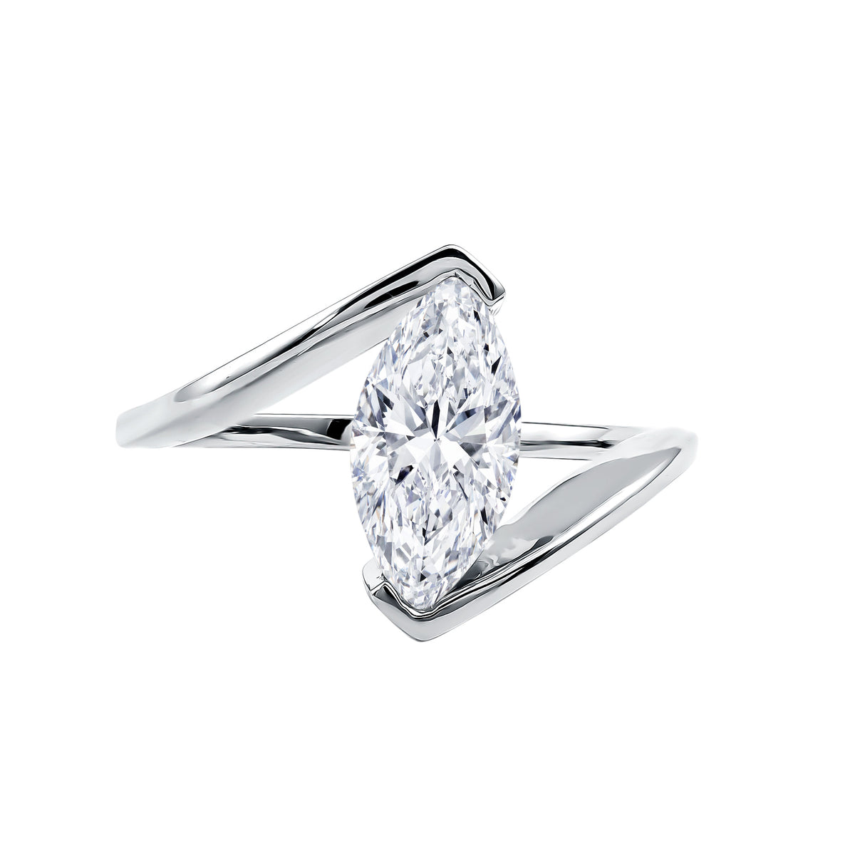 IGI Certified Marquise Cut 2 Carat Lab Grown Diamond Engagement Ring Lab - ( E-VS1 ) - Rosec Jewels