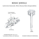 Rosec Jewels-4 Carat Lab Grown Diamond Three Stone Engagement Ring IGI Certified
