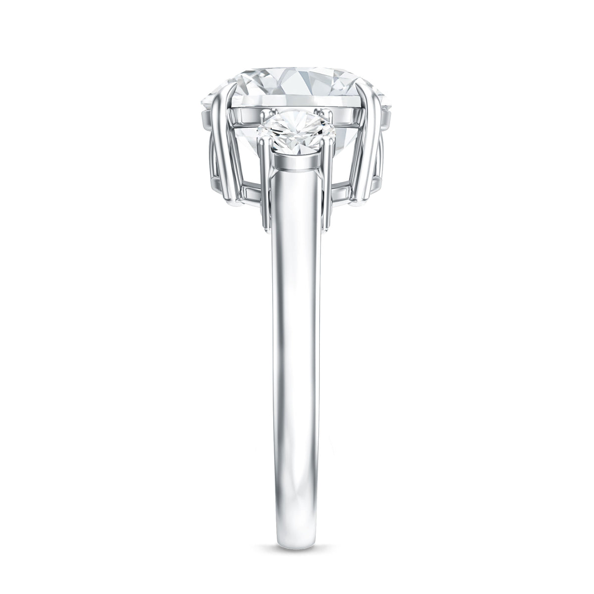 Rosec Jewels-4 Carat Lab Grown Diamond Three Stone Engagement Ring IGI Certified