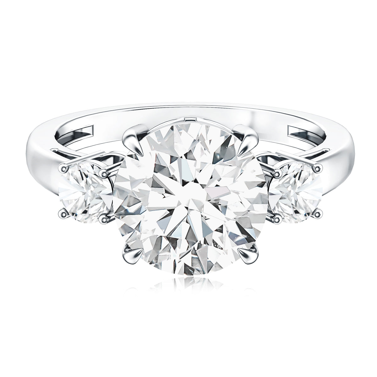 Rosec Jewels-4 Carat Lab Grown Diamond Three Stone Engagement Ring IGI Certified