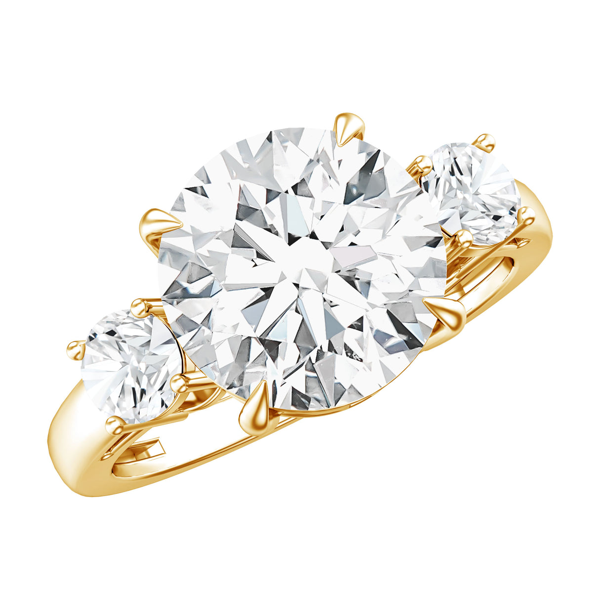 Rosec Jewels-4 Carat Lab Grown Diamond Three Stone Engagement Ring IGI Certified