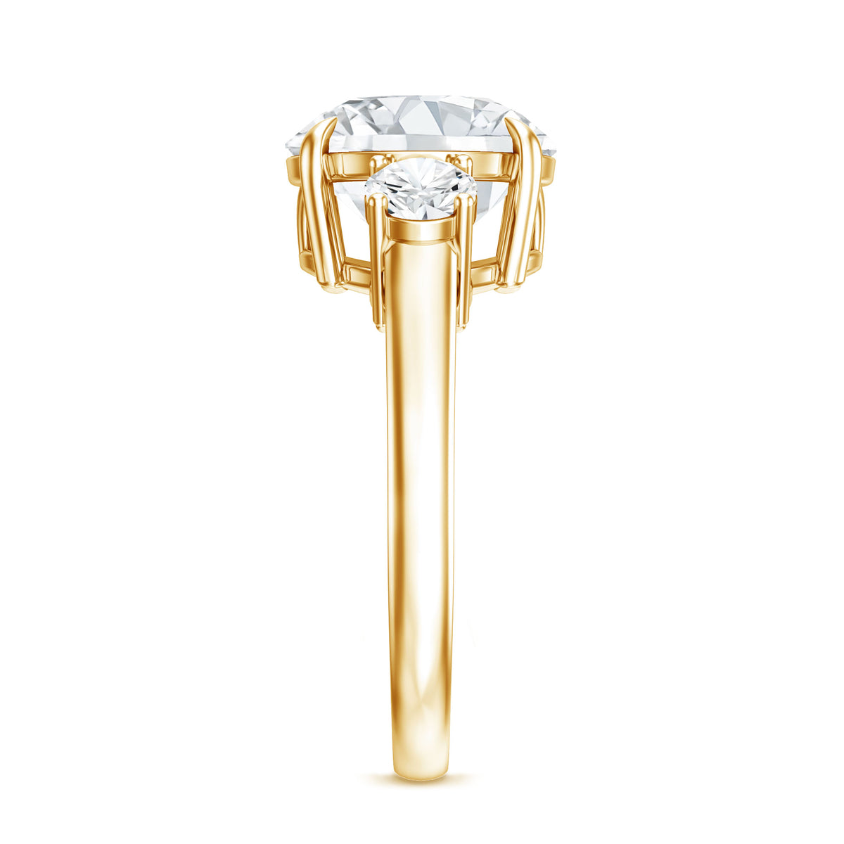 Rosec Jewels-4 Carat Lab Grown Diamond Three Stone Engagement Ring IGI Certified