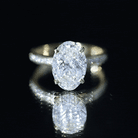 Oval Cut 5 Carat Lab Grown Diamond Big Engagement Ring with IGI Certificate Lab - ( E-VS1 ) - Rosec Jewels