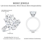 Oval Cut 5 Carat Lab Grown Diamond Big Engagement Ring with IGI Certificate Lab - ( EF-VS ) - Rosec Jewels