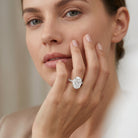 Oval Cut 5 Carat Lab Grown Diamond Big Engagement Ring with IGI Certificate Lab - ( E-VS1 ) - Rosec Jewels
