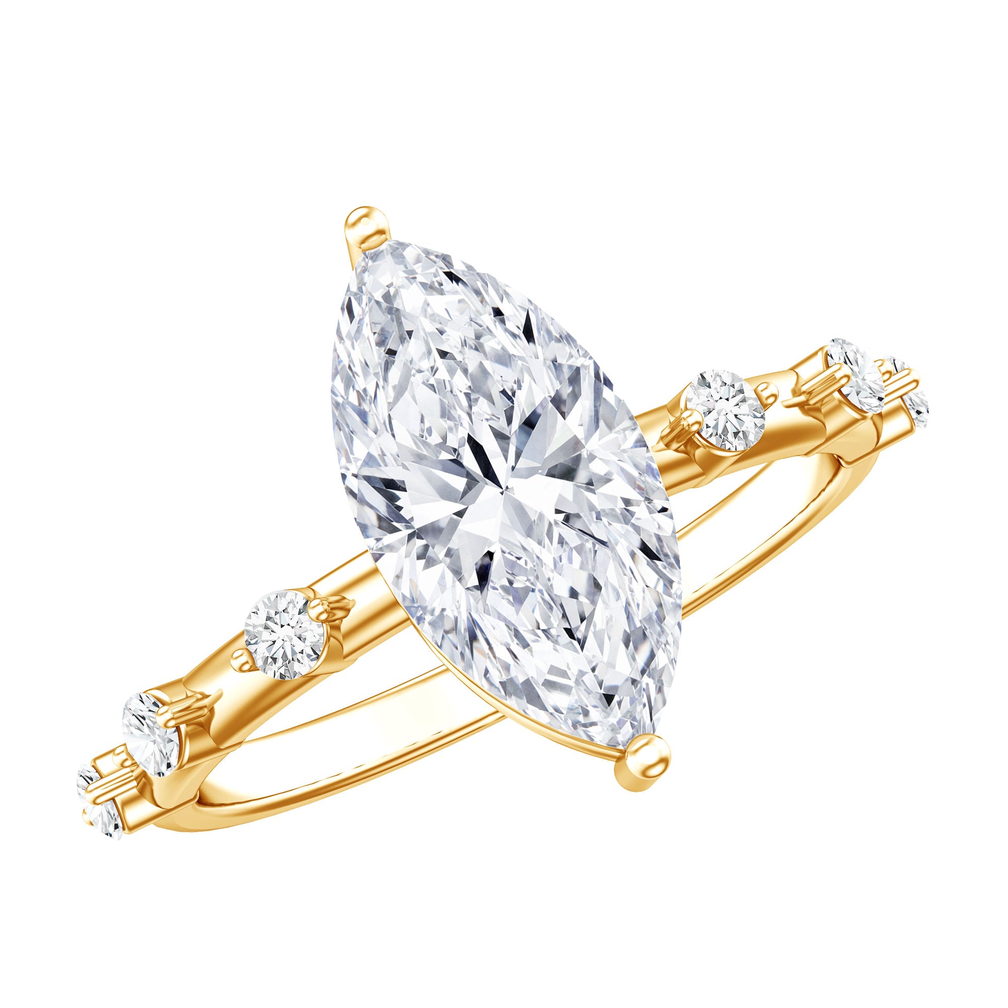 Rosec Jewels-Solitaire 2 Carat Lab Created Diamond Marquise Engagement Ring IGI Certified