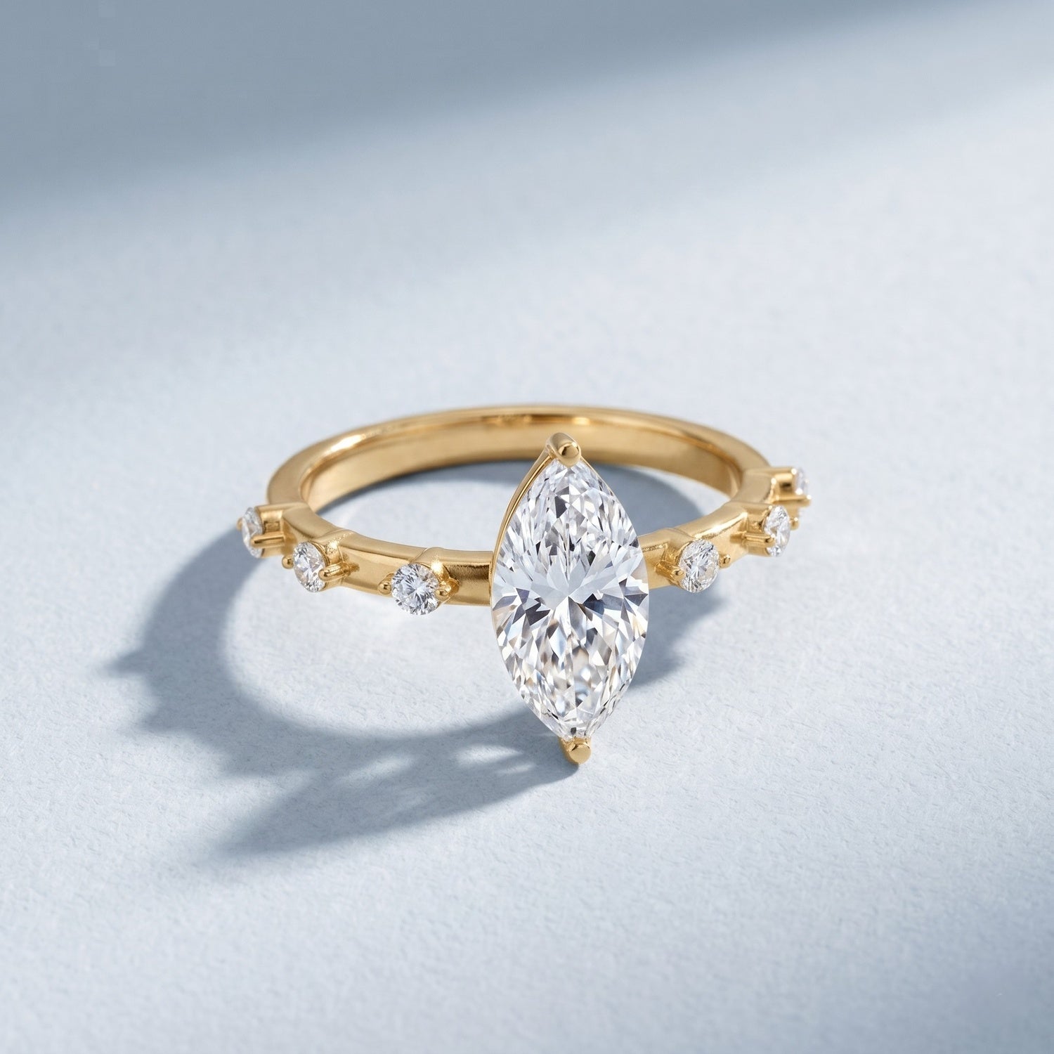Solitaire 2 Carat Lab Created Diamond Marquise Engagement Ring IGI Certified Lab - ( E-VS1 ) - Rosec Jewels