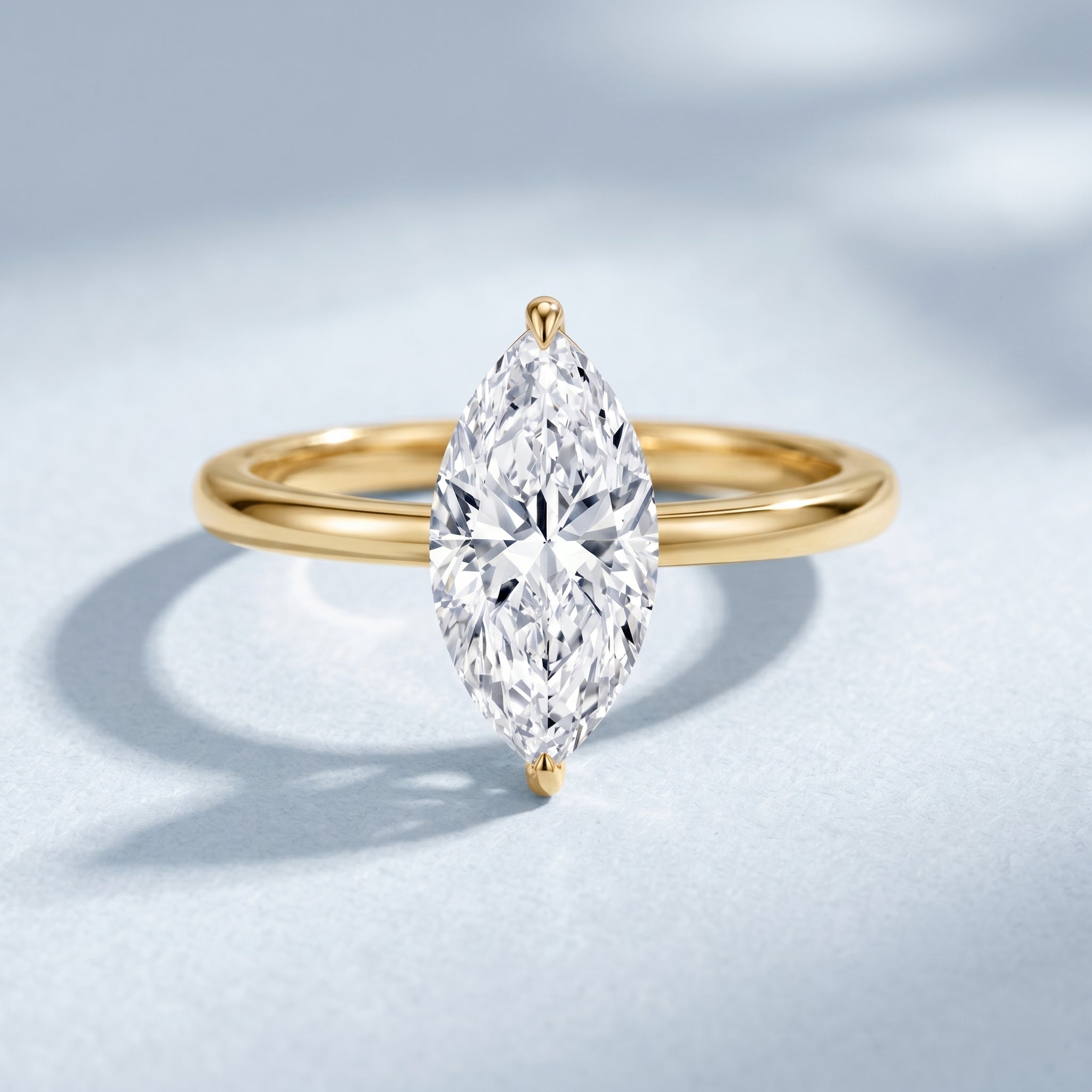 IGI Certified Marquise Cut Lab Created Diamond Solitaire Engagement Ring 2 Carat Lab - ( E-VS1 ) - Rosec Jewels