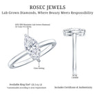 Rosec Jewels-IGI Certified Lab Grown 1 Carat Diamond Marquise Engagement Ring Solitaire