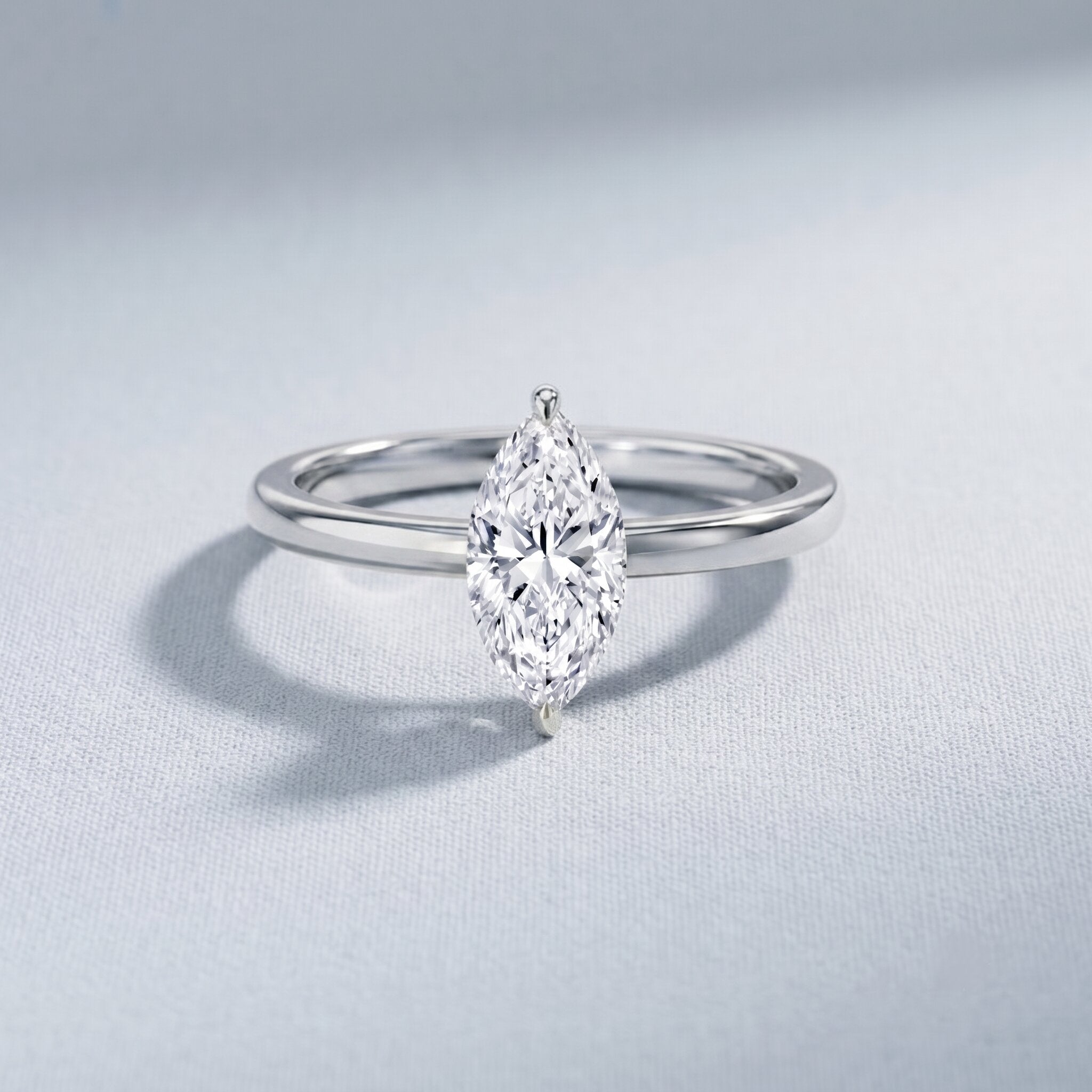 IGI Certified Lab Grown 1 Carat Diamond Marquise Engagement Ring Solitaire Lab - ( E-VS1 ) - Rosec Jewels