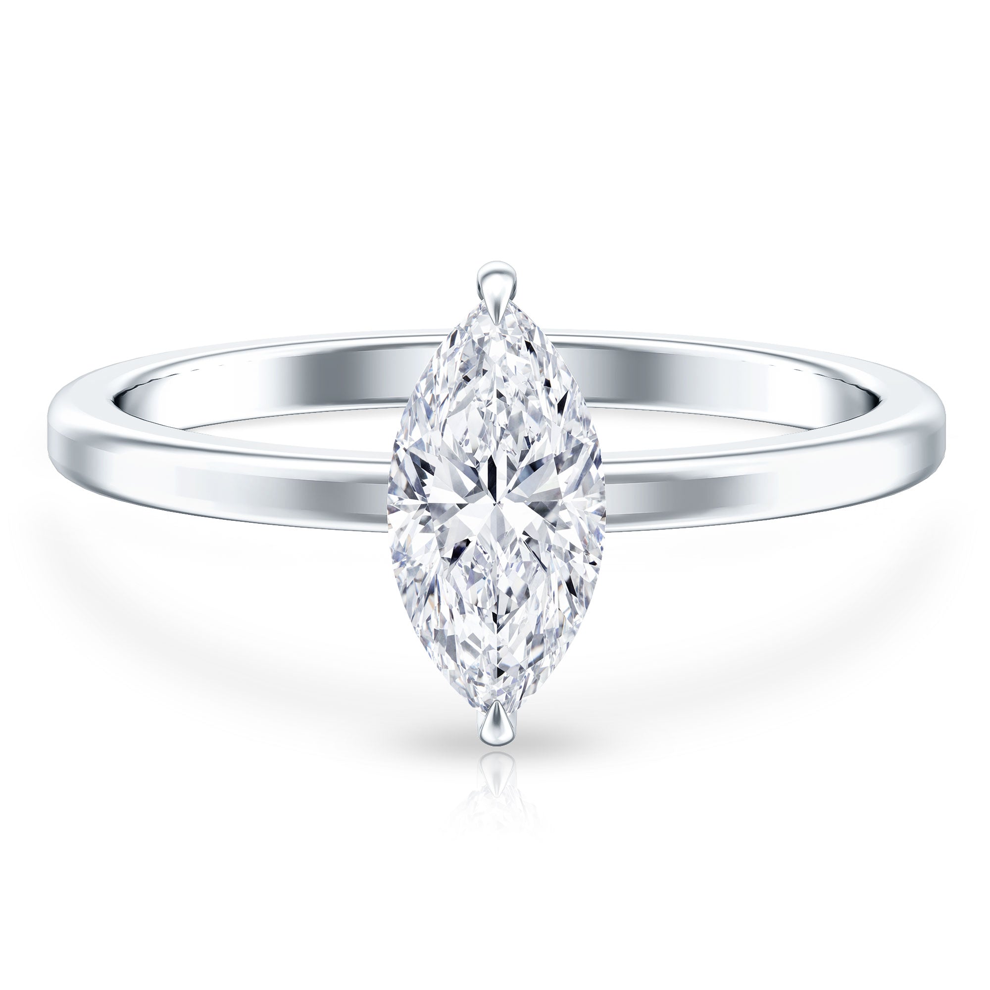Rosec Jewels-IGI Certified Lab Grown 1 Carat Diamond Marquise Engagement Ring Solitaire