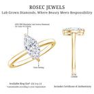 Rosec Jewels-IGI Certified Lab Grown 1 Carat Diamond Marquise Engagement Ring Solitaire