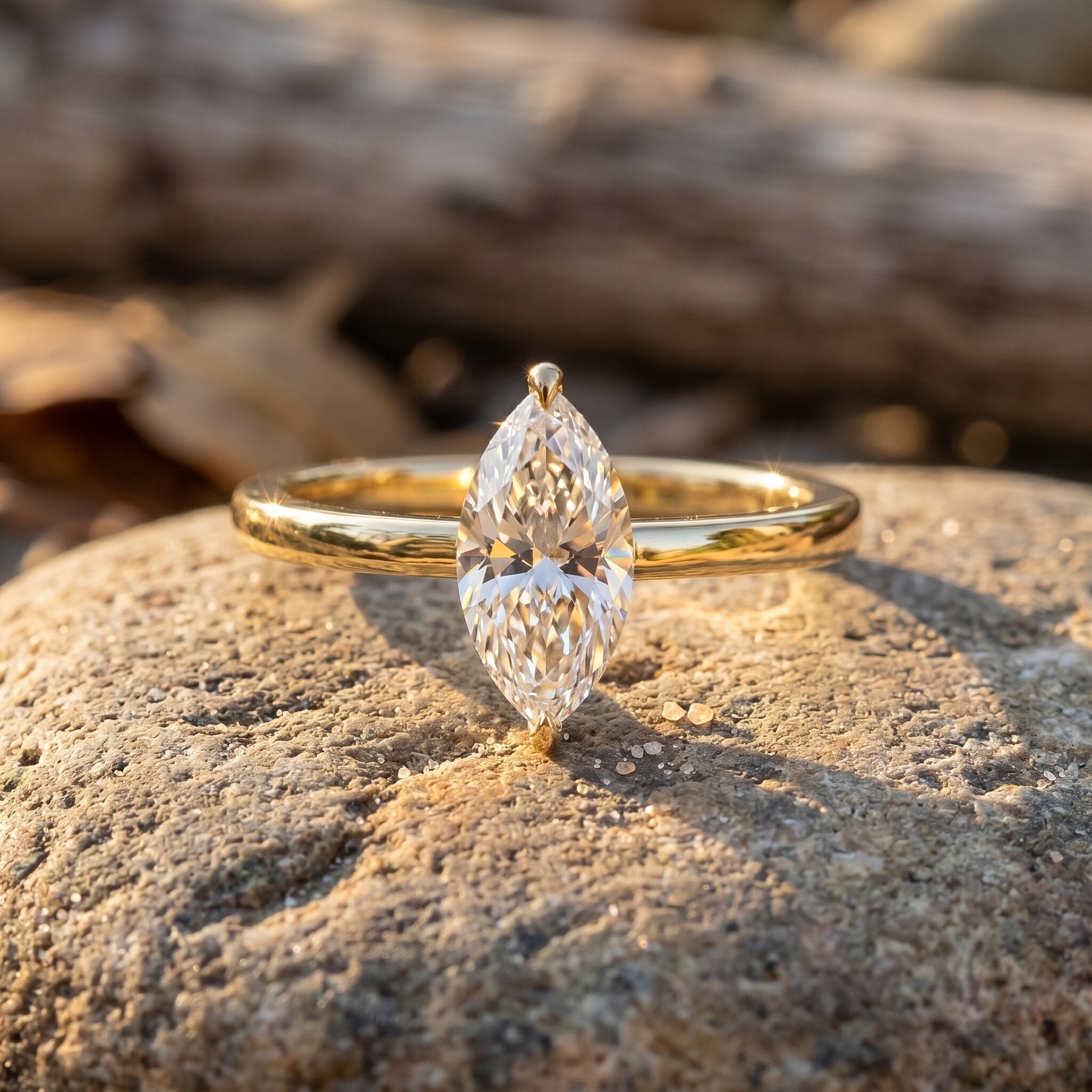 IGI Certified Lab Grown 1 Carat Diamond Marquise Engagement Ring Solitaire Lab - ( E-VS1 ) - Rosec Jewels