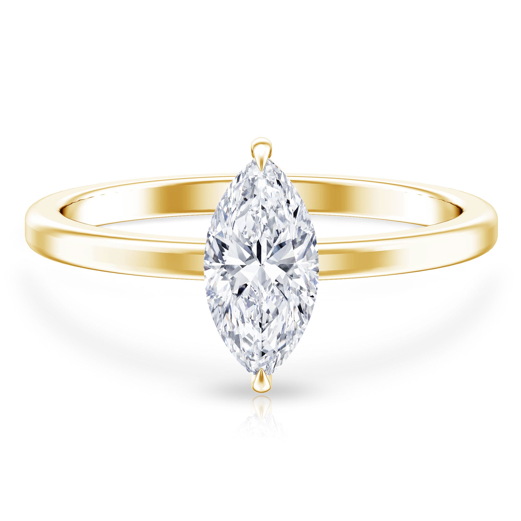 Rosec Jewels-IGI Certified Lab Grown 1 Carat Diamond Marquise Engagement Ring Solitaire