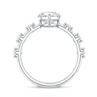 IGI Certified Lab Grown Diamond 3 Carat Marquise Engagement Ring with Spaced Accent Lab - ( E-VS1 ) - Rosec Jewels