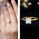 Solitaire 2 Carat Lab Created Diamond Princess Cut Engagement Ring IGI Certified Lab - ( EF-VS ) - Rosec Jewels