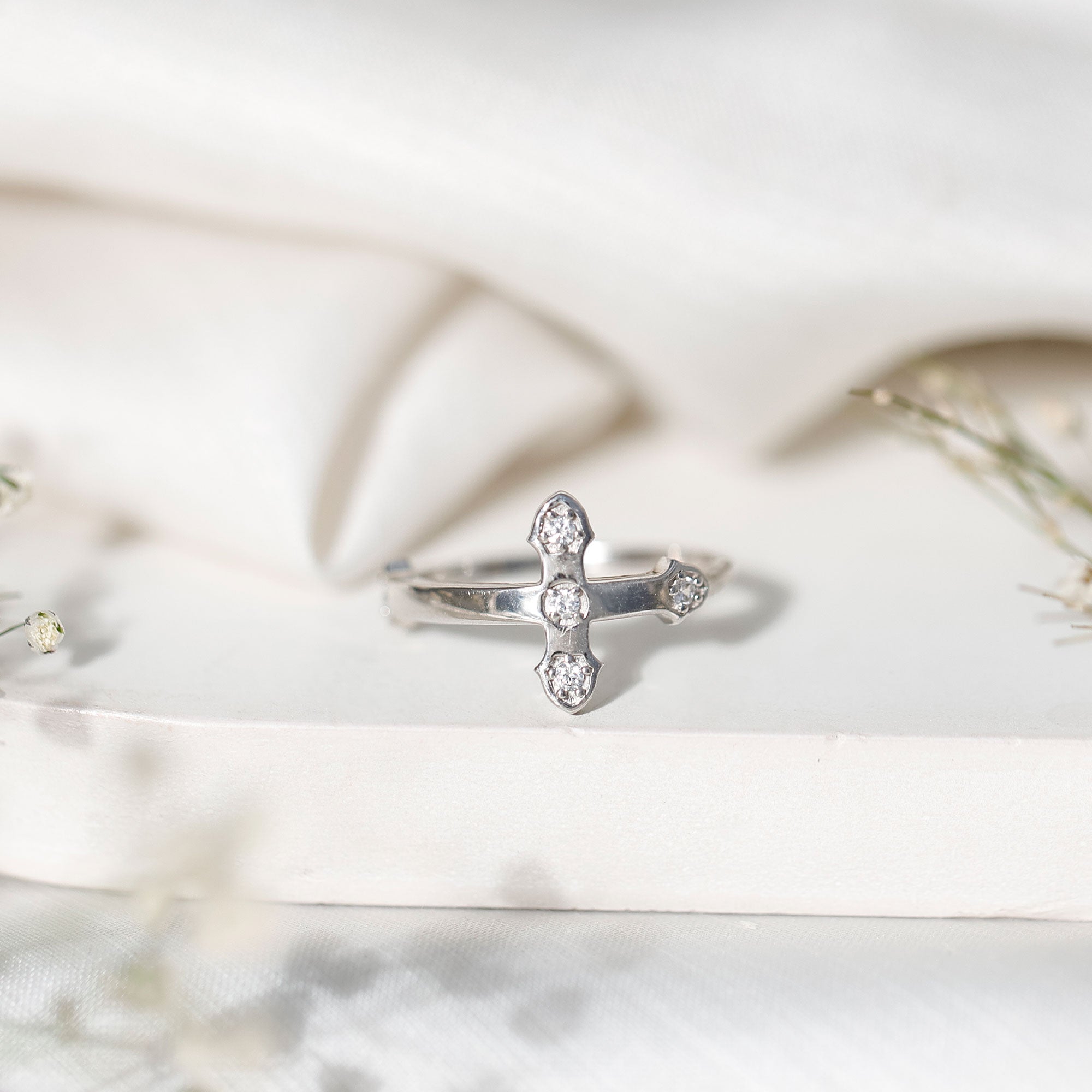 Rosec Jewels-Certified Lab Grown Diamond Cross Ring