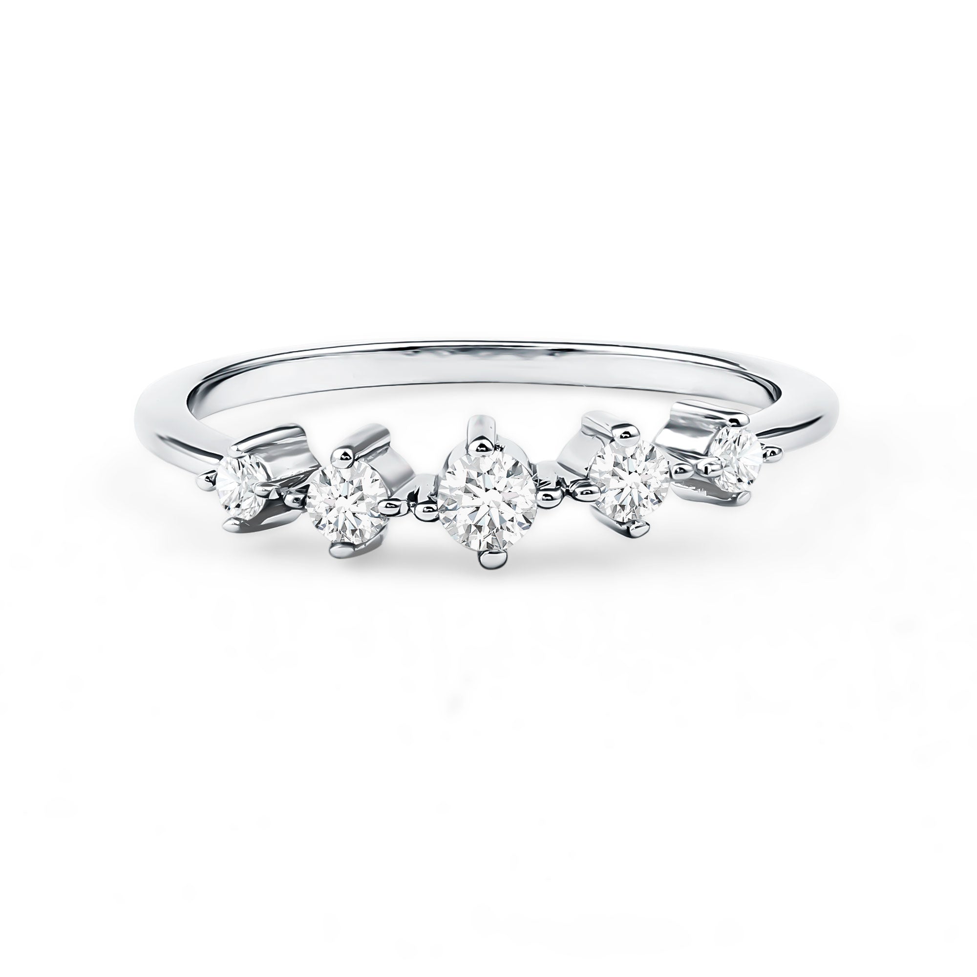 Rosec Jewels-Graduated Style Lab Grown Diamond Promise Ring for Women