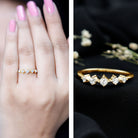 Rosec Jewels-Graduated Style Lab Grown Diamond Promise Ring for Women