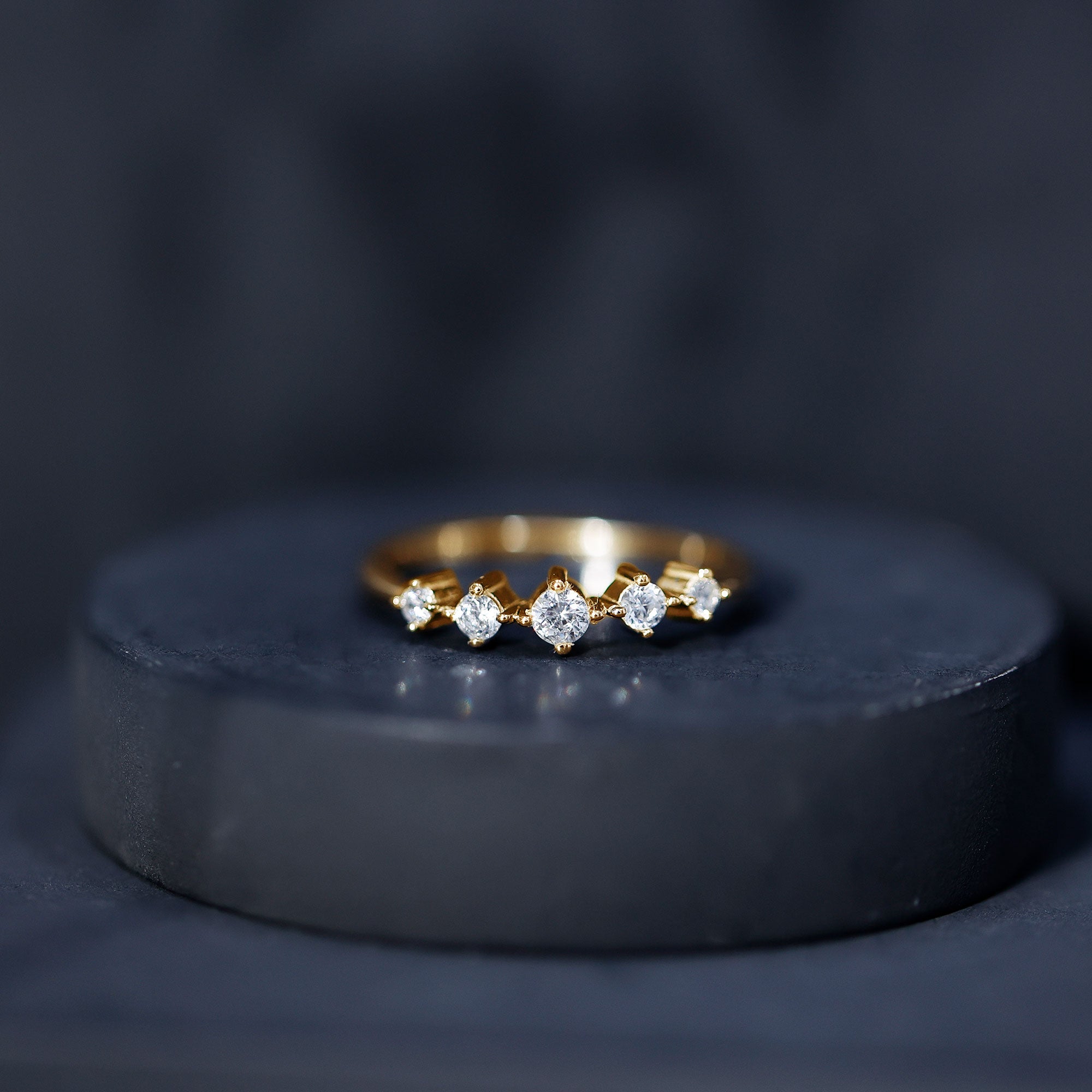 Rosec Jewels-Graduated Style Lab Grown Diamond Promise Ring for Women