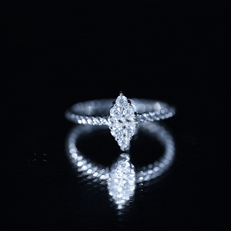 Rosec Jewels-Twin Triangle Lab Grown Diamond Engagement Ring with Twisted Band