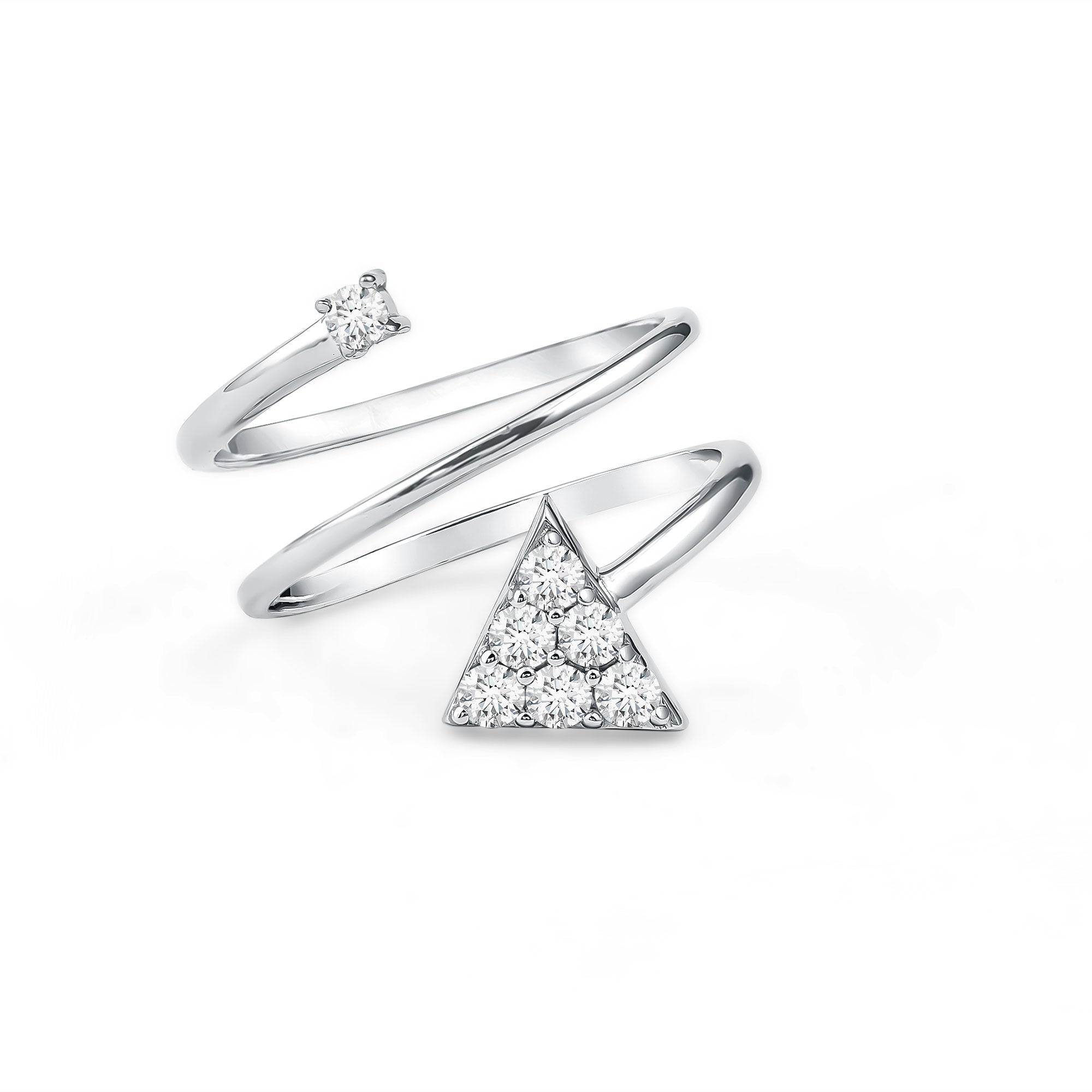 Rosec Jewels-Arrow Shape Spiral Lab Created Diamond Wrap Ring with Certificate