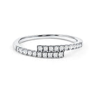 Rosec Jewels-Lab Grown Diamond Half Eternity Stackable Ring in Bypass Style