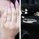 Rosec Jewels-Lab Grown Diamond Half Eternity Stackable Ring in Bypass Style