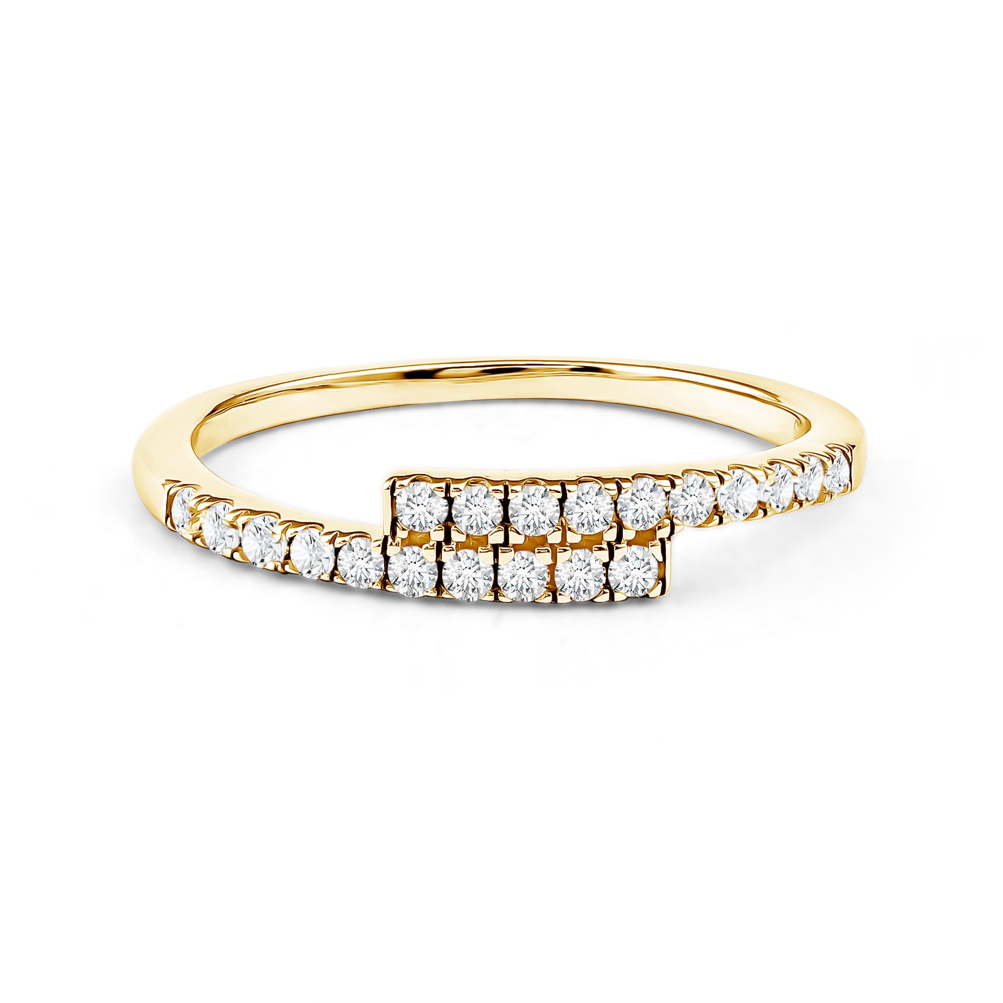 Rosec Jewels-Lab Grown Diamond Half Eternity Stackable Ring in Bypass Style