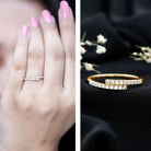 Rosec Jewels-Lab Grown Diamond Half Eternity Stackable Ring in Bypass Style