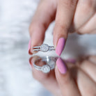 Rosec Jewels-Certified Lab Grown Diamond Flower Promise Ring with Double Band Shank