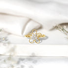 Lab Grown Certified Diamond Flower Engagement Ring for Women Lab - ( EF-VS ) - Rosec Jewels
