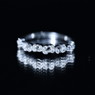 Lab Grown Diamond Leaf Half Eternity Ring with Certificate Lab - ( EF-VS ) - Rosec Jewels
