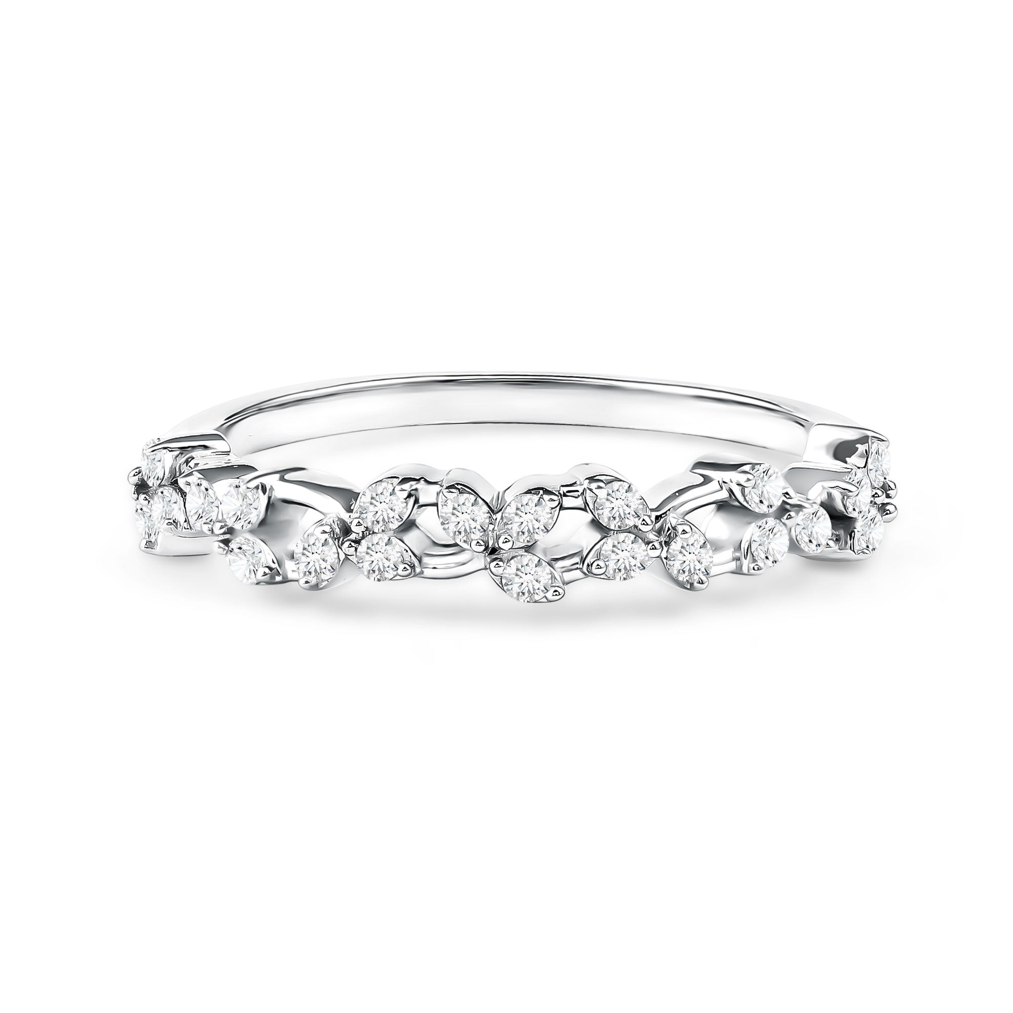 Rosec Jewels-Lab Grown Diamond Leaf Half Eternity Ring with Certificate