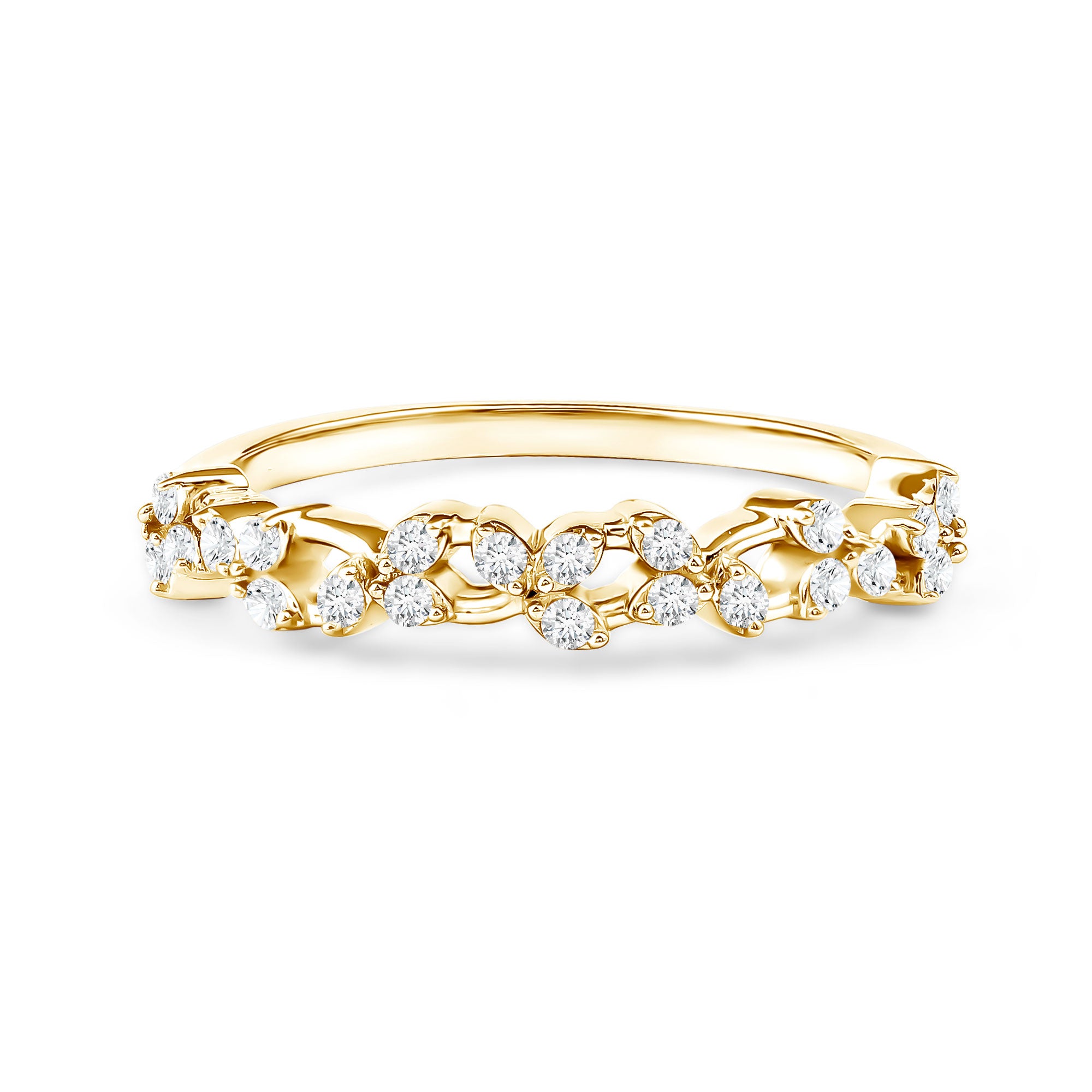 Rosec Jewels-Lab Grown Diamond Leaf Half Eternity Ring with Certificate