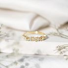 Lab Grown Diamond Leaf Half Eternity Ring with Certificate Lab - ( EF-VS ) - Rosec Jewels