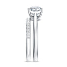 Rosec Jewels-IGI Certified 1 Carat Princess Cut Lab Grown Diamond Solitaire Bridal Ring Set