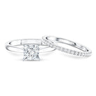 Rosec Jewels-IGI Certified 1 Carat Princess Cut Lab Grown Diamond Solitaire Bridal Ring Set