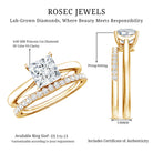 Rosec Jewels-IGI Certified 1 Carat Princess Cut Lab Grown Diamond Solitaire Bridal Ring Set