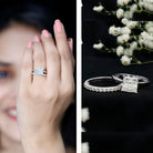 Rosec Jewels-IGI Certified 2 Carat Lab Grown Diamond Princess Cut Engagement Ring With Wedding Band