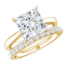 Rosec Jewels-IGI Certified 2 Carat Lab Grown Diamond Princess Cut Engagement Ring With Wedding Band