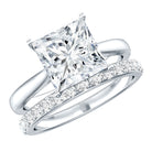 Rosec Jewels-IGI Certified 3 Carat Lab Grown Diamond Princess Cut Wedding Ring Set for Women