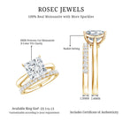 Rosec Jewels-IGI Certified 3 Carat Lab Grown Diamond Princess Cut Wedding Ring Set for Women