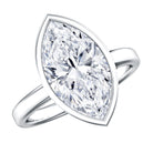 Rosec Jewels-4 Carat Marquise Cut Lab Grown Diamond Bezel Engagement Ring with IGI Certificate