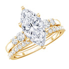 2 Carat Marquise Cut Bridal Ring Set with IGI Certified Lab Grown Diamond Lab - ( E-VS1 ) - Rosec Jewels