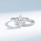 IGI Certified 3 Carat Lab Grown Diamond Marquise Bridal Wedding Ring Set Lab - ( E-VS1 ) - Rosec Jewels